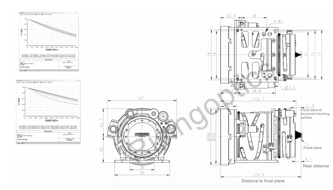 FL 23.7-89.5mm F0.83-1.0 LWIR неохлаждаемый непрерывный зум-объектив для 640x512-12um