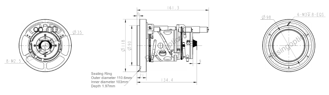 FL 25-75mm F1.0-1.2 LWIR неохлаждаемый непрерывный зум-объектив для 1024x768-14um