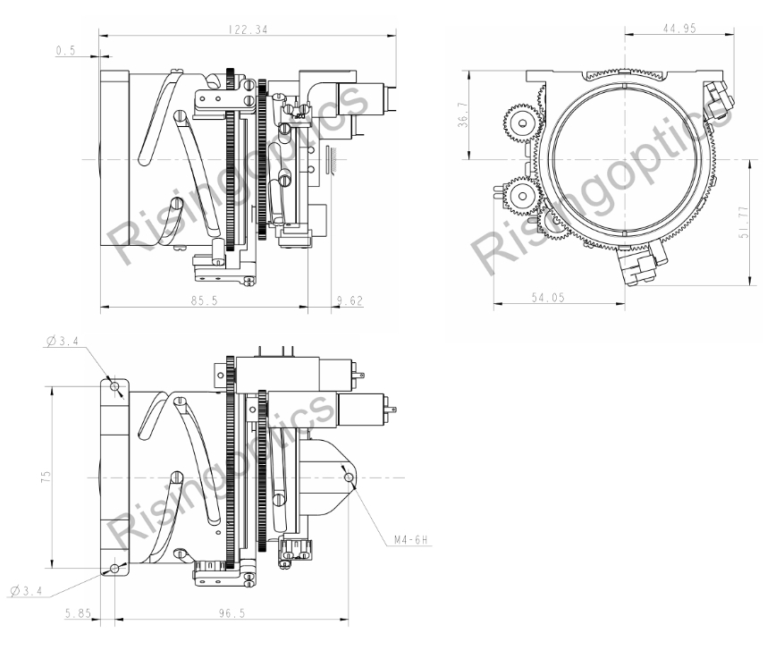FL12-16mm F0.85-1.2 LWIR неохлаждаемый непрерывный зум-объектив для 640x512-17um