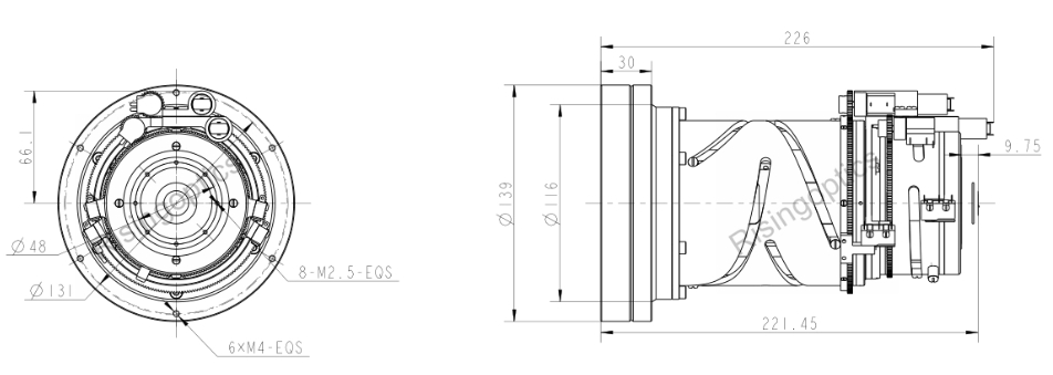 FL15-150mm F0.77-1.2 LWIR неохлаждаемый непрерывный зум-объектив для 640x512-17um детектора