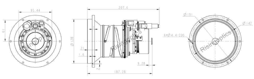 Объектив с непрерывным зумом 40-120 мм F0.9-1.14 для 1024x768-12um