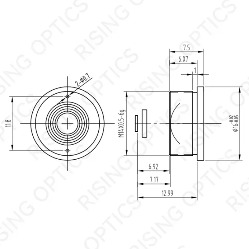 Инфракрасный атермический объектив FL5mm F1.2  для 160x120-17um