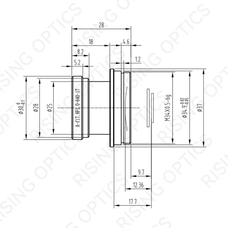Длинноволновая инфракрасная атермальная линза FL17.8mm F1.0   для 640x512-17um