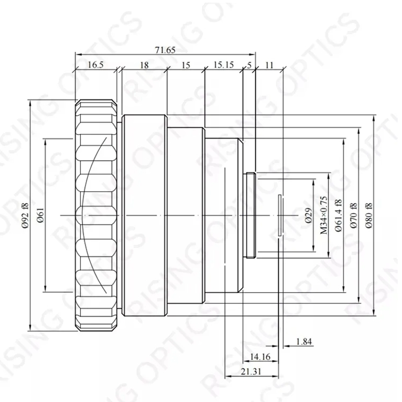 Объектив 60 мм F1.0 LWIR с ручной фокусировкой для детектора 640x480-17um