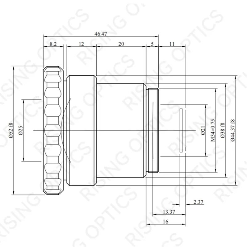FL 11mm F1.0 LWIR объектив с ручной фокусировкой для 640x480-17um 384x288-17um