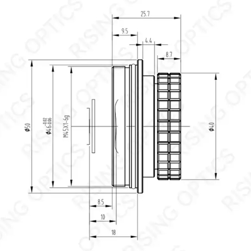 19 мм F1.1 LWIR прицельный объектив для 640x512-17um