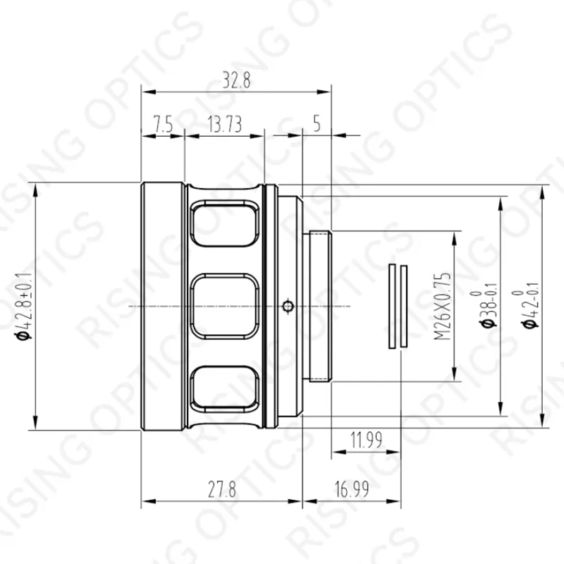 38 мм F1.3 Инфракрасный прицельный объектив для 640x480-17um и 384x288-17um