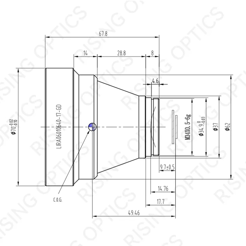 60мм атермальная германиевая линза LWIR F1.0  для 640x512-17 um