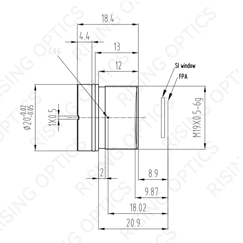 Инфракрасный атермальный объектив FL 50mm F1.0  для 640x480-12um