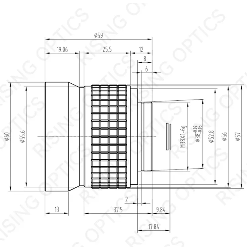50 мм F1.0 LWIR объектив тепловизионного прицела для 640x480-17um